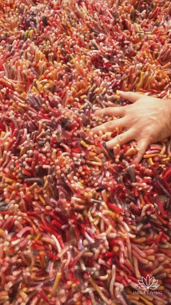 Rainbow Felted Custom Shag Rug, Premium wool, Multi Coloured, Funky Indoor Shaggy rug, Vibrant, Custom made