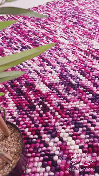 Purple Wool Rug | Custom Handwoven Chunky Carpet | Thick Pile & Pet-Friendly Home Decor | Premium Fluffy Area Rug