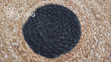 Custom made Natural black Jute area Rug for Living room, Unique design, Sustainable jute rug, Boho jute rug, Decorative rug