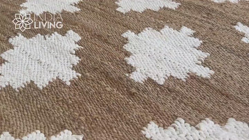 Diamond pattern Jute hemp rug - Rustic and Chic Design, Pet Friendly, Bohemian decor rug, Custom made in any size