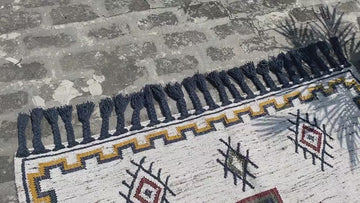 Handwoven Tribal Aztec Bohemian style Indoor outdoor kilim area rug, Sustainable Patio decor rug, Customization available