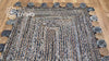 Denim blue Chindi Striped Jute Rag Rug - Sustainable Home Decor - Natural Textured - Custom made 4x6 5x8 6x9 8x10 9x12
