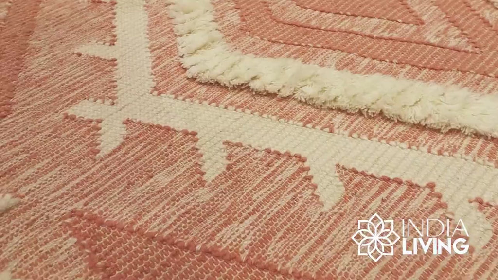 Pink Moroccan Handwoven Bohemian Style custom wool rug, shag rug, Custom made in all sizes