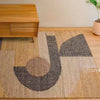 Handwoven Modern Minimalistic Abstract Natural Jute Rug, Earthy Tones, Customize in any size