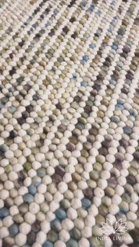 Pastel Coloured Chunky Wool Loop Rug - Personalized and Customizable - Boho Home Decor, Pet-Friendly, Funky Kids Room Rug, Nursery rug