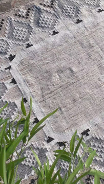 Handwoven Tribal Style Beige  Indoor Outdoor Oval Kilim Rug, Boho outdoor Patio decor oval rug, Sustainable decor, Custom made