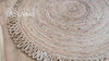 Natural Hula Loop Jute Mat - Sustainable Home Decor for Living Room, Bedroom or Entryway - Rustic Look and Feel
