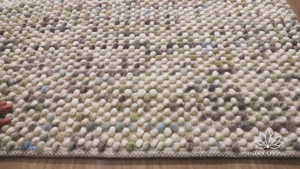 Pastel Coloured Chunky Wool Loop Rug - Personalized and Customizable - Boho Home Decor, Pet-Friendly, Funky Kids Room Rug, Nursery rug