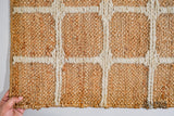 Jute rug texture close-up under natural light