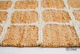 Detail of jute rug edge finishing